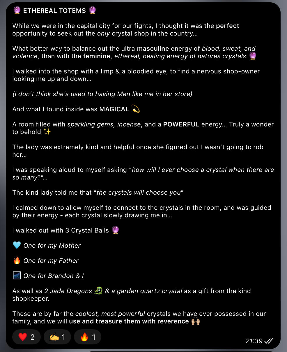 A tale of violence and crystals