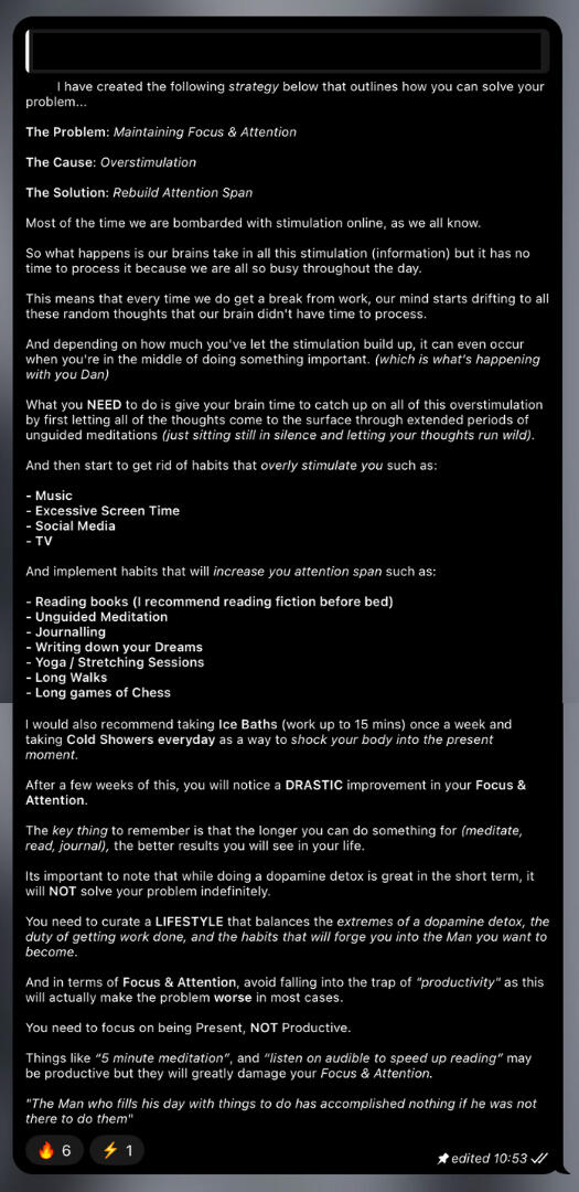 Strategy to combat overstimulation